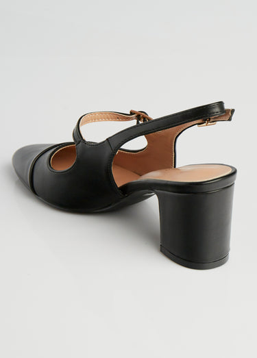 Escarpins style babies, bout rapporté Noir