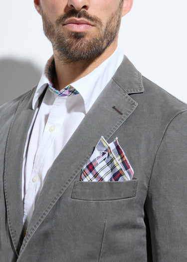Veste col tailleur en coton, style casual Gris