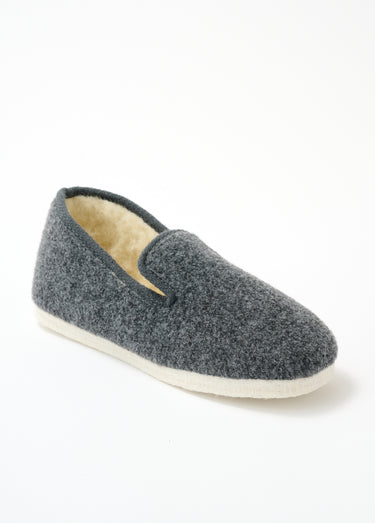 Chaussons mixtes largeur confort semelle feutre Uni Anthracite