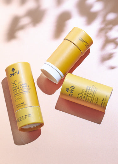 Stick solaire visage et corps  SPF50 BIO Jaune