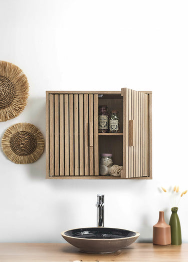 Armoire murale en bois claustra Marron