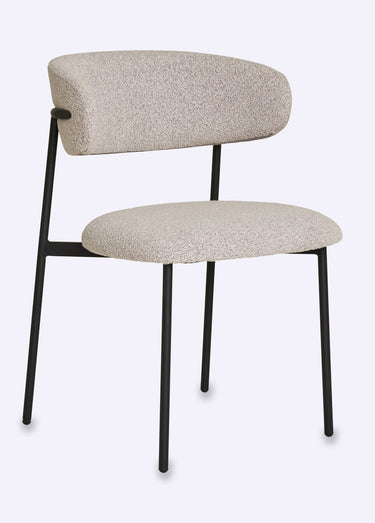 Chaise en tissu texturé et pieds métal Sable