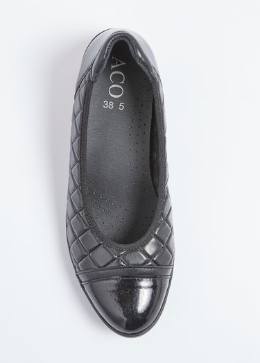 Ballerines stretch compensées largeur confort Noir