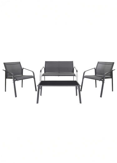 Salon de jardin Canapé, Table, Fauteuils Gris
