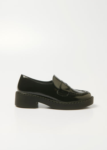 Mocassins semelle épaisse patte fantaisie Vernis Noir