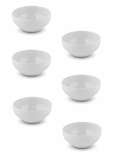 Lot de 6 bols en porcelaine, Serenity Blanc