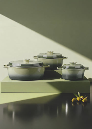 Cocotte fonte ovale 33cm, Masseiron 4O Vert