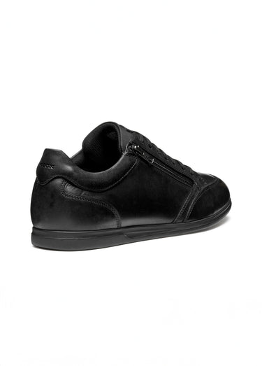 Baskets cuir tendance semelle fine Noir