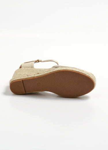 Espadrilles compensées semelle corde Dore