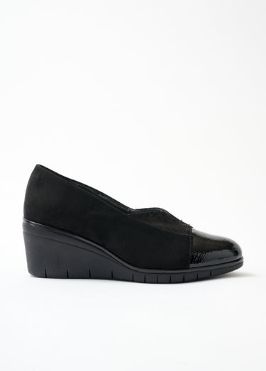 Chaussure de ville compensée largeur confort Noir