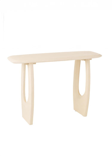 Console forme organique bois de manguier Blanc