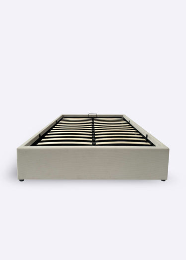 ROMY Lit coffre cotelé avec sommier, 1B Beige