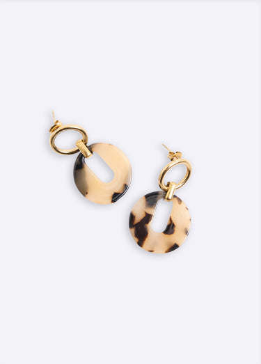 Boucles d'oreille acier inox et pendentif écaille Leopard