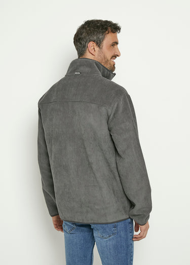 Veste chaude en velours col montant Gris