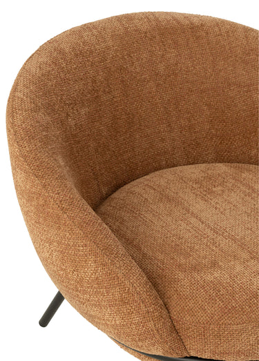 Fauteuil repos tissu + repose pieds 3M Marron