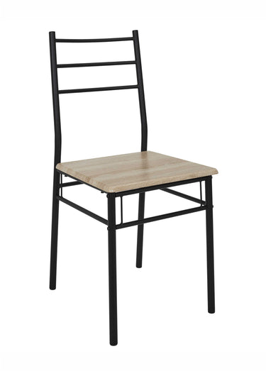 Set Table + 4 Chaises style industriel LOKA Marron/Noir