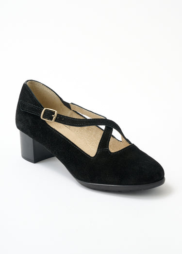 Escarpins à talons largeur confort cuir Noir