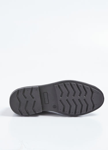 Derby cuir perforations et bout fleuri Gris