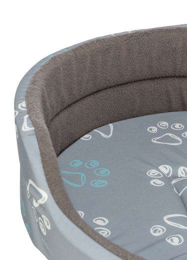 Lit polaire motif pattes JIMMY pour animaux Gris