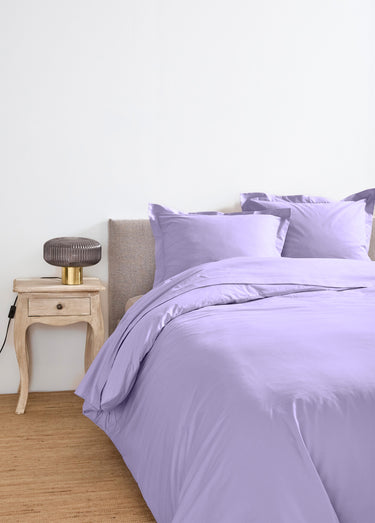 Drap plat coton uni Lilas