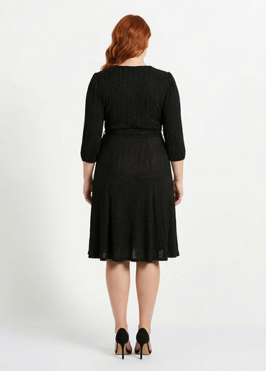 Robe courte pailletée cache-coeur Noir