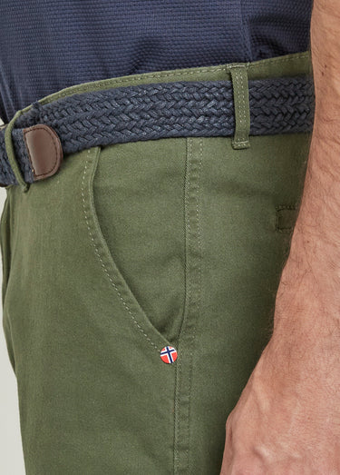 Bermuda court à revers avec ceinture Kaki