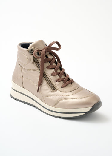 Baskets montantes largeur confort cuir Beige Irise