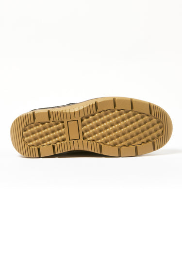 Chaussures bateau cuir élastiques côtés Noir