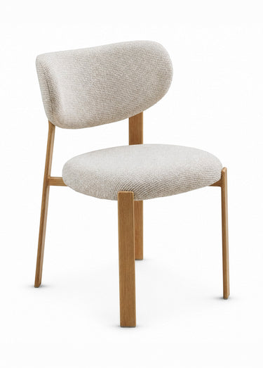 Chaise tissu structure façon bois SAVINA Sable naturel