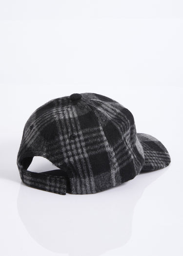 Casquette à carreaux façon lainage Noir
