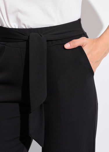 Pantalon fluide extensible à ceinturer Noir