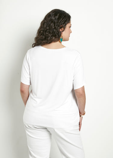 T-shirt manches courtes avec sérigraphie Fond Blanc
