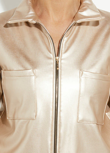 Veste zippée style motard, simili cuir Dore