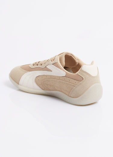 Baskets bicolores + bimatières à lacets Taupe