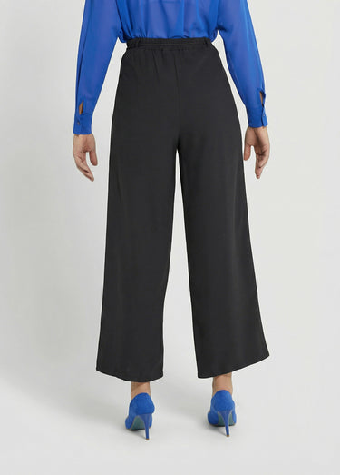 Pantalon large élastiqué, Essentiel Noir