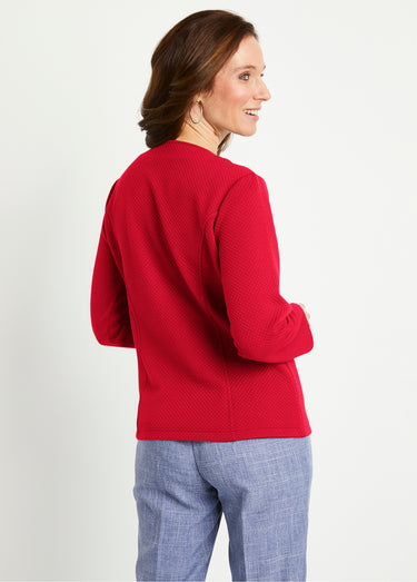 Veste cintrée sans col Rouge