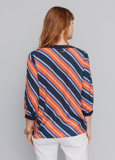 Tunique rayures fantaisie Marine/Rouge