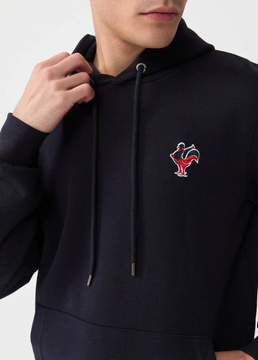 Sweat shirt kangourou à capuche, brodé Bleu Marine