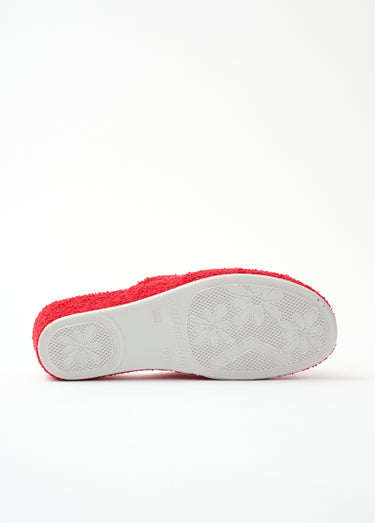 Chaussons mules toile largeur confort Rouge
