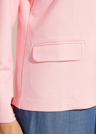 Veste droite boutonnée maille milano unie Rose bonbon