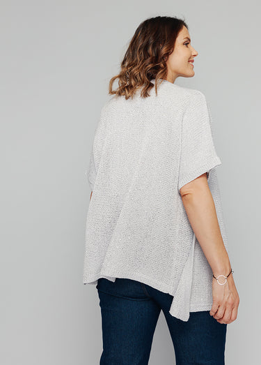 Gilet boléro en maille brillante Argent