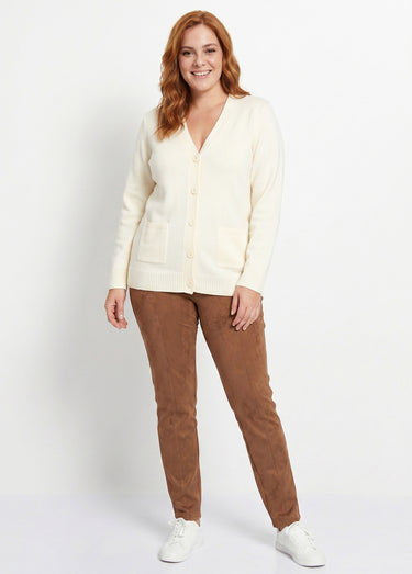 Gilet boutonné maille épaisse Ecru
