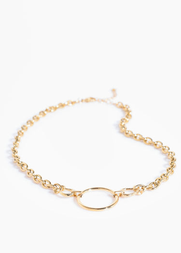 Collier acier inoxydable détail manilles Dore