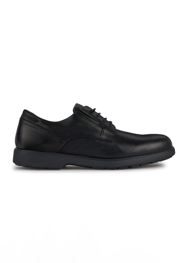 Derbys cuir classiques lacets et élastiques Noir