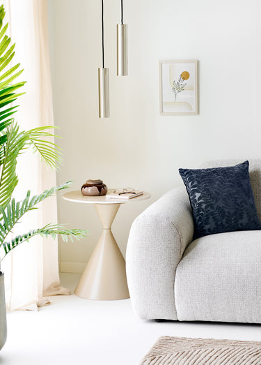 Table d'appoint travertin métal ANNECY Sable