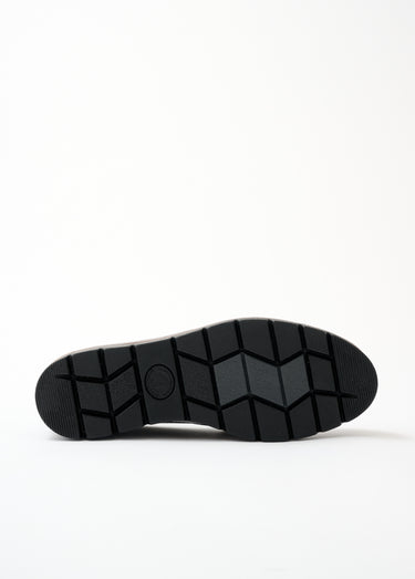 Mocassins grande largeur cuir chaîne à maillons Noir