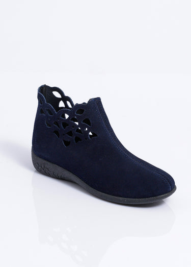 Boots zippées cuir fabriquées en France Marine