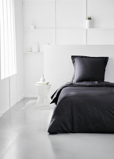 Drap-housse coton uni Fusain