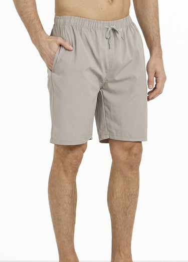 Short de bain taille élastiquée et liens Gris Clair
