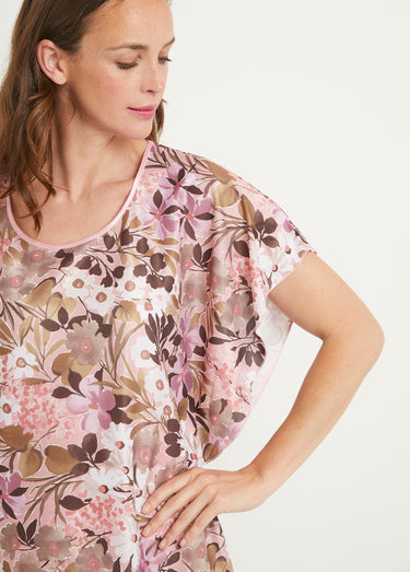 Robe d'intérieur maille satinée imprimée Imprime